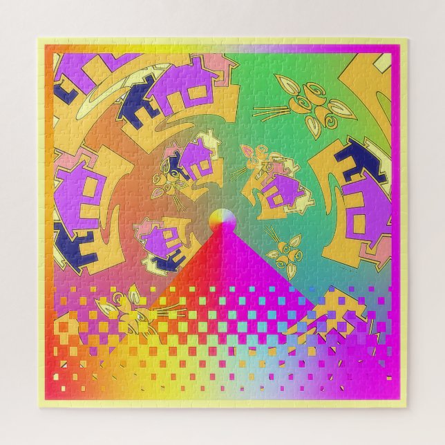 Puzzle Casas alrededor  (Vertical)