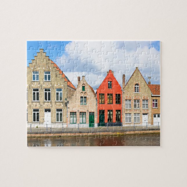 Puzzle Casas antiguas de Brujas, Bélgica (Horizontal)