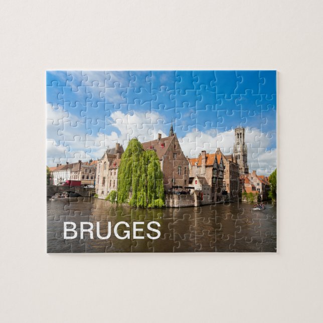 Puzzle Casas antiguas de Brujas, Bélgica (Horizontal)