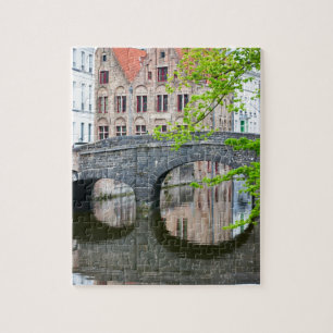 Puzzle Casas antiguas en Brujas, Bélgica