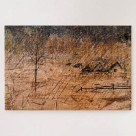 Puzzle casas bajo collage de lluvias