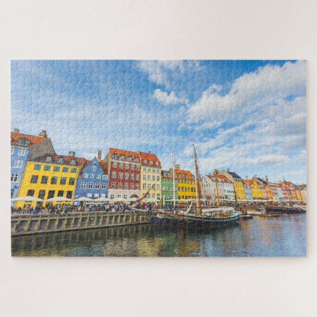 Puzzle Casas coloridas en el casco antiguo de Copenhague  (Horizontal)