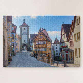 Puzzle Casas coloridas en Rothenburg, Alemania