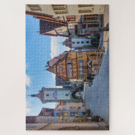 Puzzle Casas coloridas en Rothenburg, Alemania