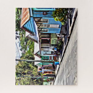 Puzzle Casas coloridas en St Lucia, Islas Vírgenes