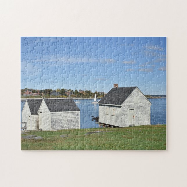 Puzzle Casas costeras de la costa norte de Portland Maine (Horizontal)