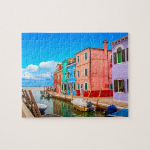 Puzzle Casas de Burano Coloridas Con Barcos Venecia Itali