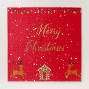 Puzzle Casas de renos y dulces - vacaciones de navidades