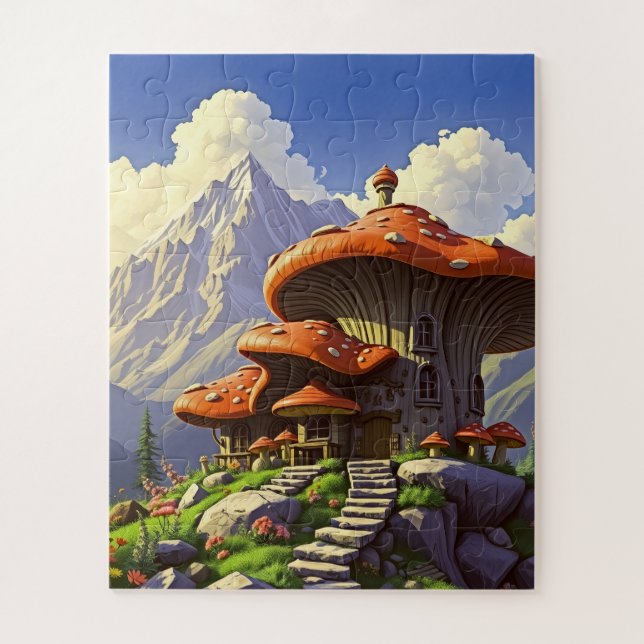 Puzzle Casas de setas con capuchas rojas (Vertical)