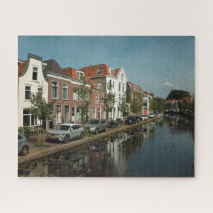 Puzzle Casas del canal holandés en Delft, Países Bajos