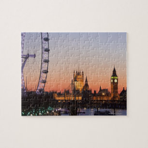 Puzzle Casas del parlamento y del ojo de Londres