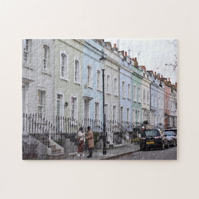 Puzzle Casas Pastel Coloridas, Chelsea, Londres, Inglater (Horizontal)