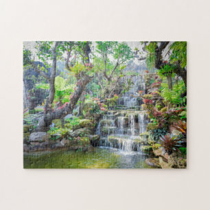 Puzzle Cascada de los bosques tropicales de montaña en Ta