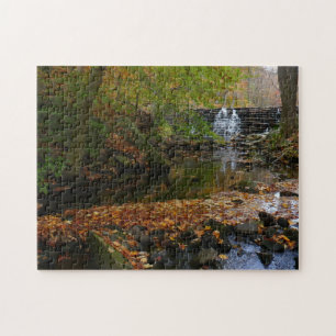 Puzzle Cascada de otoño y arroyo Pensilvania Naturaleza