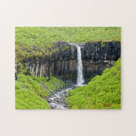Puzzle Cascada de Svartifoss en Skaftafall, Islandia