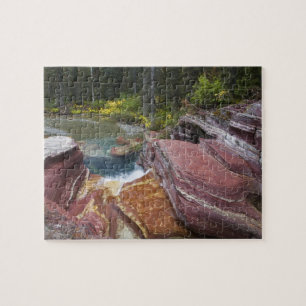 Puzzle Cascada Deadwood en Reynolds Creek en otoño en