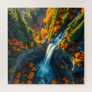 Puzzle Cascada del Cañón de Otoño – Vibrante Bosque de Ot