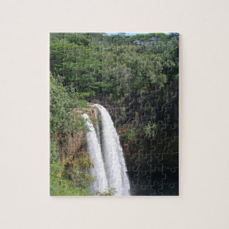 Puzzle Cascada doble en Wailua Falls Kauai Hawaii