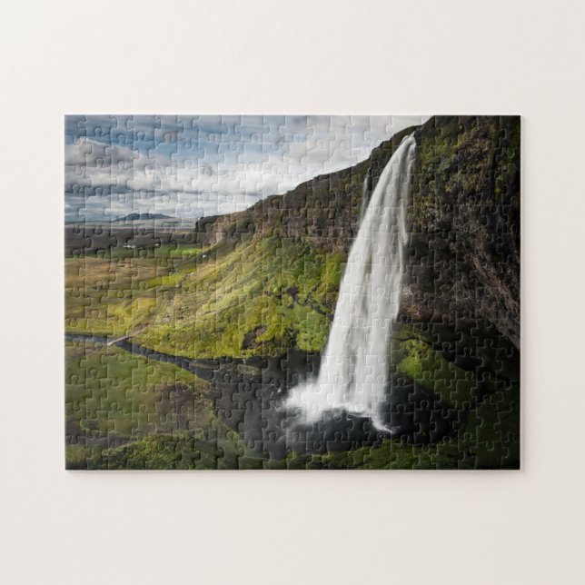 Puzzle Cascada el | Islandia de Seljalandsfoss (Horizontal)