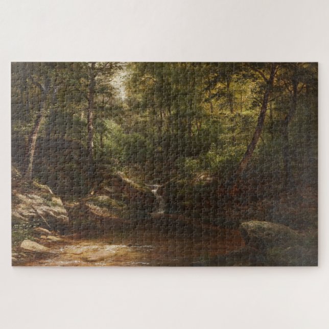 Puzzle Cascada en el bosque - George Hetzel (Horizontal)