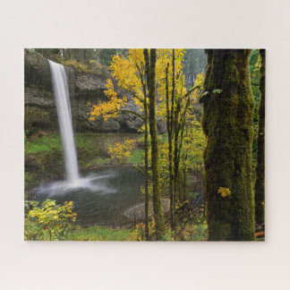 Puzzle Cascada en otoño en el Parque Estatal Silver Falls
