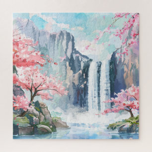 Puzzle Cascada en primavera