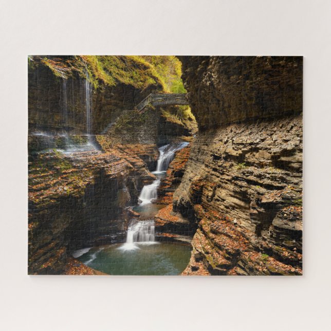Puzzle Cascada en Watkins Glen en Finger Lakes (Horizontal)