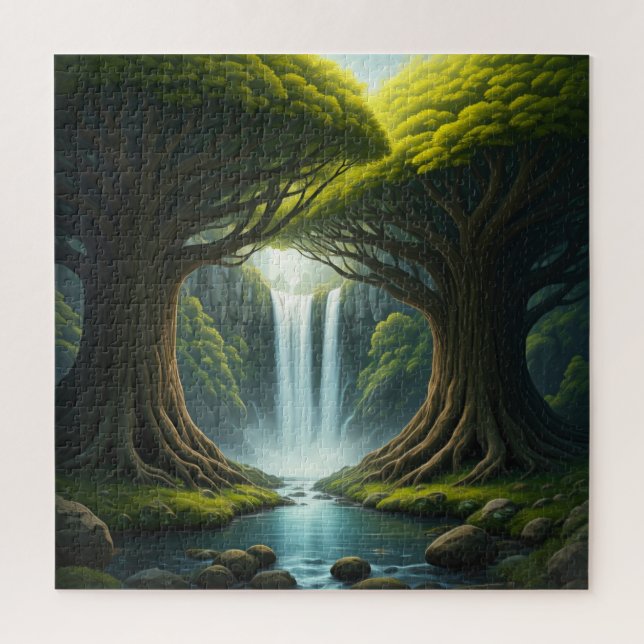 Puzzle Cascada forestal (Vertical)