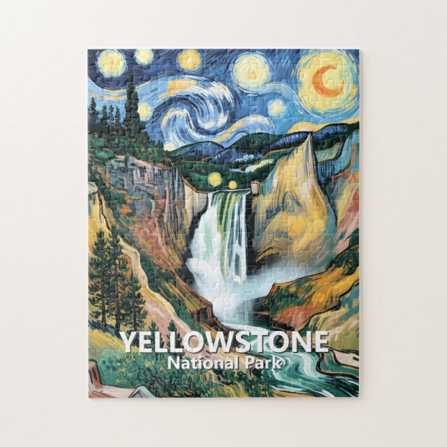 Puzzle Cascada inferior personalizada de Yellowstone Van  (Vertical)
