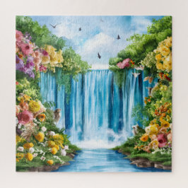 Puzzle Cascada pintada a la acuarela