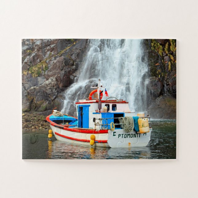 Puzzle Cascada y barco 30-pc (Horizontal)