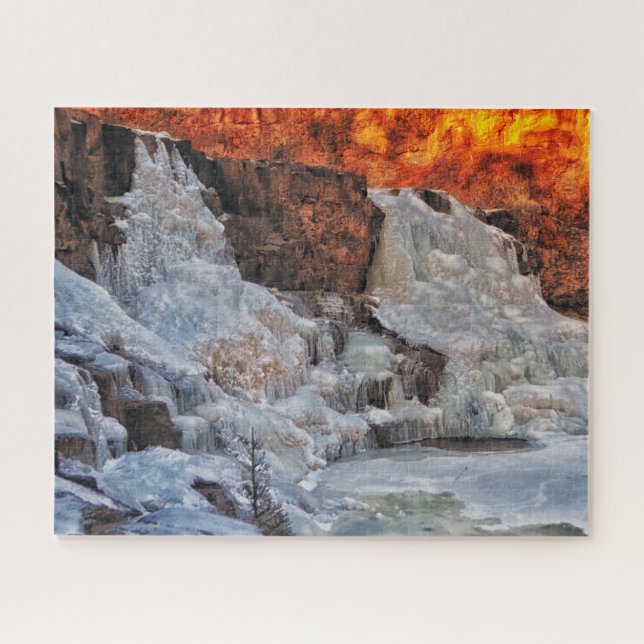 Puzzle Cascadas de Gooseberry Minnesota, Invierno (Horizontal)