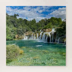 Puzzle Cascadas de Krka en Croacia panorama remoto de via