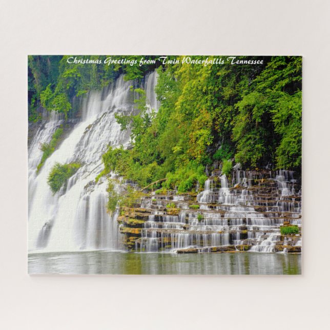 Puzzle Cascadas gemelas Tennessee.Saludos de Navidad (Horizontal)