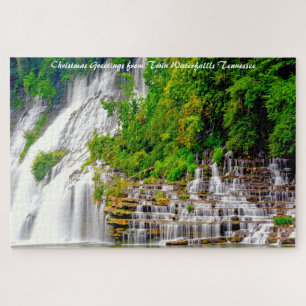 Puzzle Cascadas Gemelas Tennessee. Saludos de Navidad