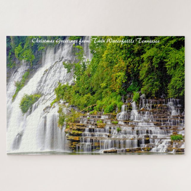 Puzzle Cascadas gemelas Tennessee.Saludos de Navidad (Horizontal)