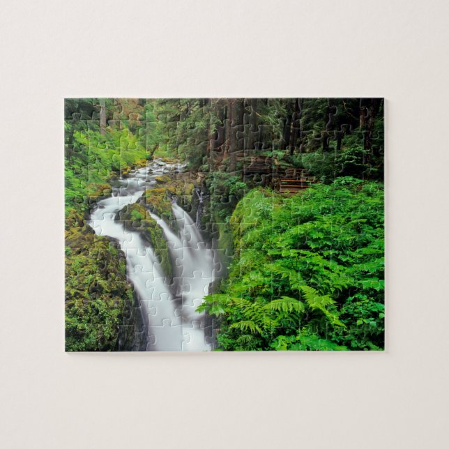 Puzzle Cascadas Sol Duc en el Parque Nacional Olímpico en (Horizontal)
