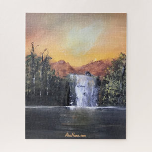 Puzzle Cascade Backyard Waterfall Pintando el rompecabeza