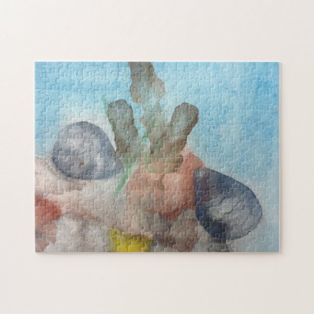 Puzzle Cáscaras del mar en la cama de mar (Horizontal)