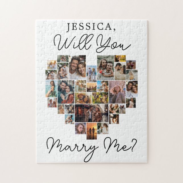 Puzzle Cásese con la pareja del corazón Collage de fotos  (Vertical)