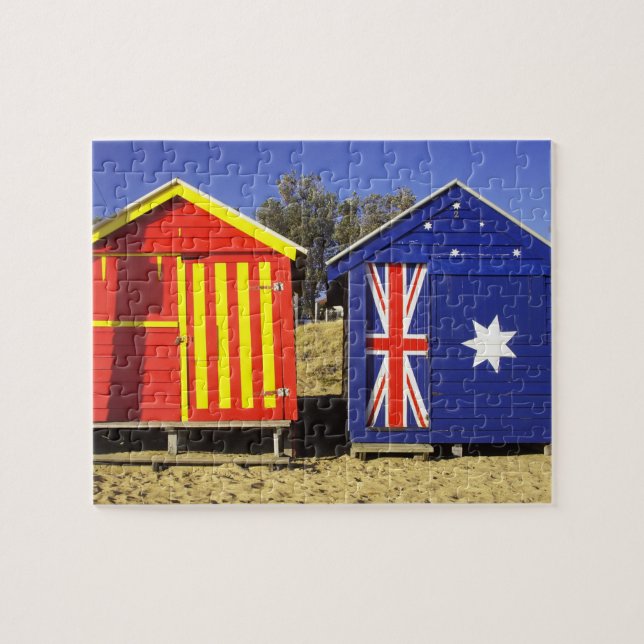Puzzle Casetas de Baño, Playa Middle Brighton, Puerto 2 (Horizontal)