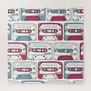 Puzzle Casetes de música retro: Patrón de fondo de rock