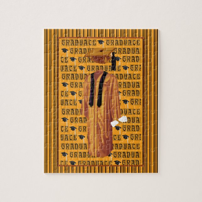 Puzzle Casquillo del naranja, negro y blanco del (Vertical)