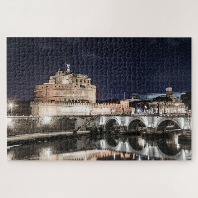 Puzzle Castel Sant Angelo de noche en Roma (Horizontal)