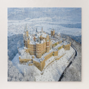 Puzzle Castillo aéreo Hohenzollern: Alemania nevada.