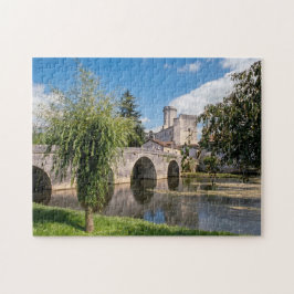 Puzzle Castillo de Bourdeilles y puente de piedra, Franci