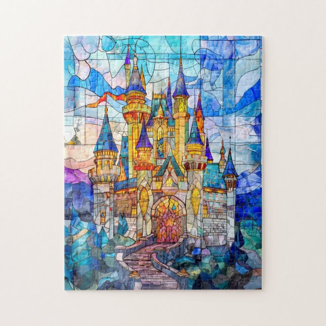 Puzzle Castillo de cuento de hadas con muchas torres (Vertical)