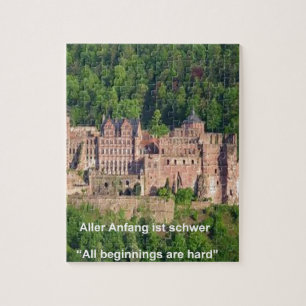 Puzzle Castillo de Heidelberg En Alemán y Refrán Alemán