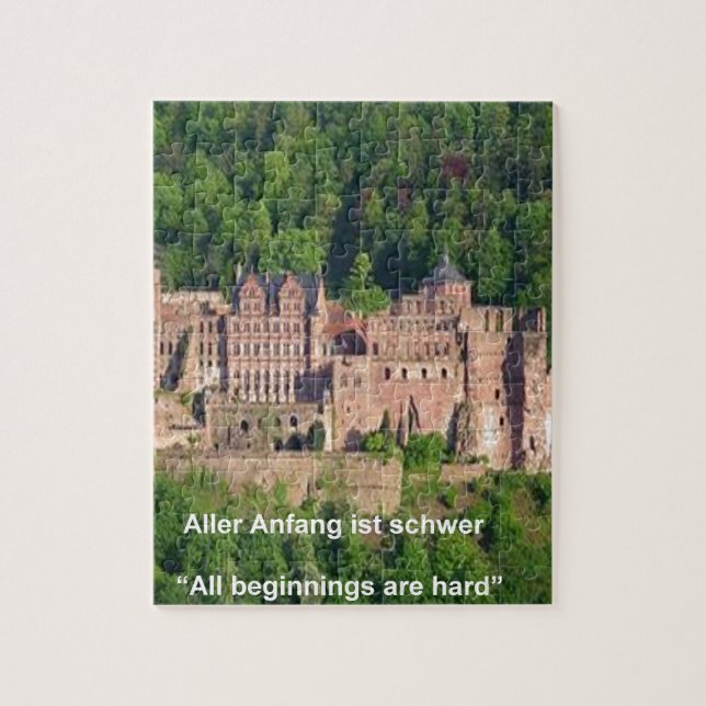 Puzzle Castillo de Heidelberg En Alemán y Refrán Alemán (Vertical)