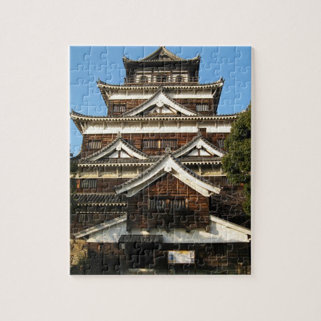 Puzzle Castillo de Hiroshima 広 島 城, Hiroshima, Japón (Vertical)